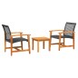 vidaXL Set da Bistrot 3 pz Nero in Polyrattan e Legno di Acacia vidaXL Set da Bistrot 3 pz Nero in Polyrattan e Legno di Acacia