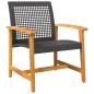 vidaXL Set da Bistrot 3 pz Nero in Polyrattan e Legno di Acacia vidaXL Set da Bistrot 3 pz Nero in Polyrattan e Legno di Acacia