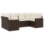 vidaXL Set Divano da Giardino 6 pz con Cuscini Marrone in Polyrattan vidaXL Set Divano da Giardino 6 pz con Cuscini Marrone in Polyrattan
