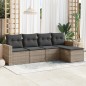 vidaXL Set Divano da Giardino 5 pz con Cuscini Grigio in Polyrattan vidaXL Set Divano da Giardino 5 pz con Cuscini Grigio in Polyrattan