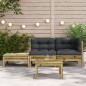 vidaXL Divano Giardino con Cuscini e Poggiapiedi Legno Pino Impregnato vidaXL Divano Giardino con Cuscini e Poggiapiedi Legno Pino Impregnato