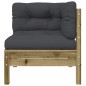 vidaXL Divano Giardino con Cuscini e Poggiapiedi Legno Pino Impregnato vidaXL Divano Giardino con Cuscini e Poggiapiedi Legno Pino Impregnato