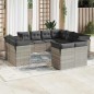 vidaXL Set Divani da Giardino 11 pz con Cuscini in Polyrattan Grigio vidaXL Set Divani da Giardino 11 pz con Cuscini in Polyrattan Grigio