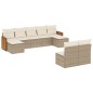 vidaXL Set Divano da Giardino 9 pz con Cuscini Beige in Polyrattan vidaXL Set Divano da Giardino 9 pz con Cuscini Beige in Polyrattan