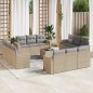 vidaXL Set Divano da Giardino 13 pz con Cuscini Beige in Polyrattan vidaXL Set Divano da Giardino 13 pz con Cuscini Beige in Polyrattan