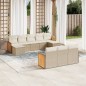 vidaXL Set Divano da Giardino 10 pz con Cuscini Beige in Polyrattan vidaXL Set Divano da Giardino 10 pz con Cuscini Beige in Polyrattan