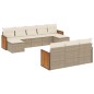 vidaXL Set Divano da Giardino 10 pz con Cuscini Beige in Polyrattan vidaXL Set Divano da Giardino 10 pz con Cuscini Beige in Polyrattan
