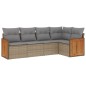 vidaXL Set Divano da Giardino 5 pz con Cuscini Beige in Polyrattan vidaXL Set Divano da Giardino 5 pz con Cuscini Beige in Polyrattan