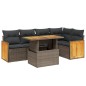 vidaXL Set Divano da Giardino 6 pz con Cuscini Beige in Polyrattan vidaXL Set Divano da Giardino 6 pz con Cuscini Beige in Polyrattan