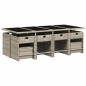 vidaXL Set da Pranzo da Giardino 13pz con Cuscini Grigio in Polyrattan vidaXL Set da Pranzo da Giardino 13pz con Cuscini Grigio in Polyrattan