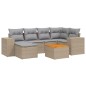 vidaXL Set Divani da Giardino 7 pz con Cuscini Beige in Polyrattan vidaXL Set Divani da Giardino 7 pz con Cuscini Beige in Polyrattan