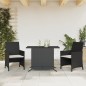 vidaXL Set da Bistrò 3 pz con Cuscini Nero in Polyrattan vidaXL Set da Bistrò 3 pz con Cuscini Nero in Polyrattan