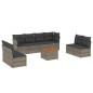 vidaXL Set Divano da Giardino 9 pz con Cuscini Grigio in Polyrattan vidaXL Set Divano da Giardino 9 pz con Cuscini Grigio in Polyrattan