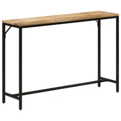 vidaXL Tavolo Consolle 110x30x75cm Legno Massello Mango Grezzo e Ferro