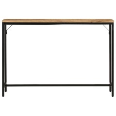 vidaXL Tavolo Consolle 110x30x75cm Legno Massello Mango Grezzo e Ferro