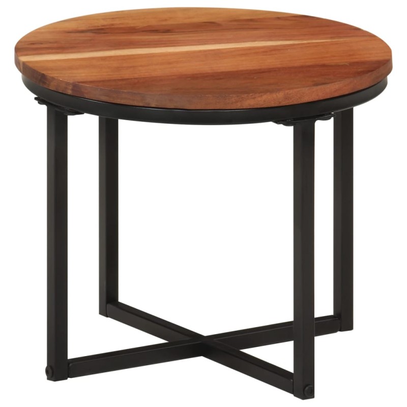 vidaXL Tavolino Salotto 35x35x30cm in Legno Massello di Acacia e Ferro vidaXL Tavolino Salotto 35x35x30cm in Legno Massello di Acacia e Ferro