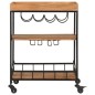 vidaXL Carrello da Bar 60x40x80 cm Legno Massello di Acacia e Ferro vidaXL Carrello da Bar 60x40x80 cm Legno Massello di Acacia e Ferro