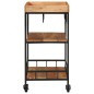 vidaXL Carrello da Bar 60x40x80 cm Legno Massello di Acacia e Ferro vidaXL Carrello da Bar 60x40x80 cm Legno Massello di Acacia e Ferro
