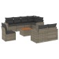 vidaXL Set Divano da Giardino 9 pz con Cuscini Grigio in Polyrattan vidaXL Set Divano da Giardino 9 pz con Cuscini Grigio in Polyrattan