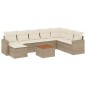 vidaXL Set Divano da Giardino 9 pz con Cuscini Beige in Polyrattan vidaXL Set Divano da Giardino 9 pz con Cuscini Beige in Polyrattan