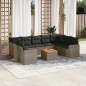 vidaXL Set Divano da Giardino 10 pz con Cuscini Grigio in Polyrattan vidaXL Set Divano da Giardino 10 pz con Cuscini Grigio in Polyrattan