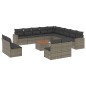 vidaXL Set Divani da Giardino 14pz con Cuscini in Polyrattan Grigio vidaXL Set Divani da Giardino 14pz con Cuscini in Polyrattan Grigio