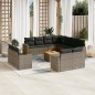 vidaXL Set Divani da Giardino 12 pz con Cuscini Grigio in Polyrattan vidaXL Set Divani da Giardino 12 pz con Cuscini Grigio in Polyrattan