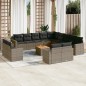 vidaXL Set Divani da Giardino 14pz con Cuscini in Polyrattan Grigio vidaXL Set Divani da Giardino 14pz con Cuscini in Polyrattan Grigio