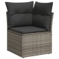 vidaXL Set Divani da Giardino 14pz con Cuscini in Polyrattan Grigio vidaXL Set Divani da Giardino 14pz con Cuscini in Polyrattan Grigio