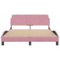 vidaXL Giroletto con Testiera senza Materasso Rosa 140x190 cm Velluto vidaXL Giroletto con Testiera senza Materasso Rosa 140x190 cm Velluto