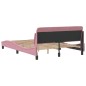 vidaXL Giroletto con Testiera senza Materasso Rosa 140x190 cm Velluto vidaXL Giroletto con Testiera senza Materasso Rosa 140x190 cm Velluto