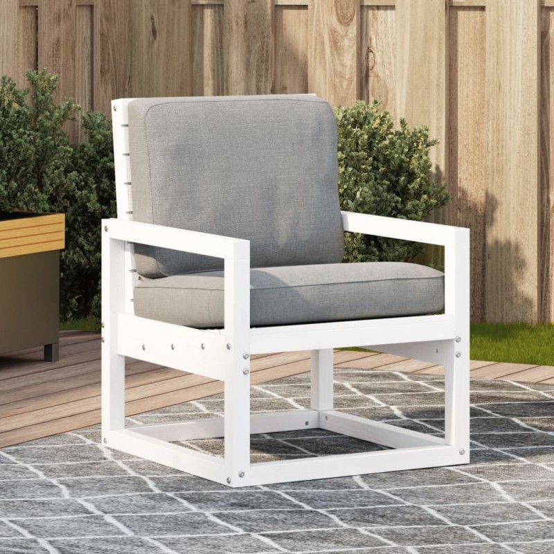 vidaXL Sedia da Giardino Bianca 57,5x63x76 cm Legno Massello di Pino vidaXL Sedia da Giardino Bianca 57,5x63x76 cm Legno Massello di Pino