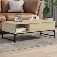 vidaXL Tavolino Salotto Rovere Sonoma 100x50x35 cm Multistrato Metallo