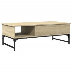 vidaXL Tavolino Salotto Rovere Sonoma 100x50x35 cm Multistrato Metallo