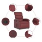 vidaXL Poltrona Alzapersona Reclinabile Rosso Vino in Similpelle