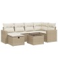 vidaXL Set Divani da Giardino 7 pz con Cuscini Beige in Polyrattan vidaXL Set Divani da Giardino 7 pz con Cuscini Beige in Polyrattan