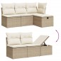 vidaXL Set Divani da Giardino 7 pz con Cuscini Beige in Polyrattan vidaXL Set Divani da Giardino 7 pz con Cuscini Beige in Polyrattan