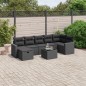 vidaXL Set Divani da Giardino con Cuscini 8 pz Nero in Polyrattan vidaXL Set Divani da Giardino con Cuscini 8 pz Nero in Polyrattan
