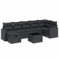 vidaXL Set Divani da Giardino con Cuscini 8 pz Nero in Polyrattan vidaXL Set Divani da Giardino con Cuscini 8 pz Nero in Polyrattan