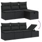 vidaXL Set Divani da Giardino con Cuscini 8 pz Nero in Polyrattan vidaXL Set Divani da Giardino con Cuscini 8 pz Nero in Polyrattan
