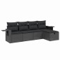 vidaXL Set Divani da Giardino 5 pz con Cuscini in Polyrattan Nero vidaXL Set Divani da Giardino 5 pz con Cuscini in Polyrattan Nero