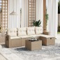 vidaXL Set Divano da Giardino 6 pz con Cuscini Beige in Polyrattan vidaXL Set Divano da Giardino 6 pz con Cuscini Beige in Polyrattan