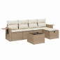 vidaXL Set Divano da Giardino 6 pz con Cuscini Beige in Polyrattan vidaXL Set Divano da Giardino 6 pz con Cuscini Beige in Polyrattan
