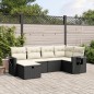 vidaXL Set Divano da Giardino 6 pz con Cuscini Nero in Polyrattan vidaXL Set Divano da Giardino 6 pz con Cuscini Nero in Polyrattan