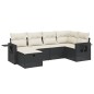 vidaXL Set Divano da Giardino 6 pz con Cuscini Nero in Polyrattan vidaXL Set Divano da Giardino 6 pz con Cuscini Nero in Polyrattan