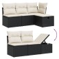 vidaXL Set Divano da Giardino 6 pz con Cuscini Nero in Polyrattan vidaXL Set Divano da Giardino 6 pz con Cuscini Nero in Polyrattan