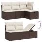 vidaXL Set Divano da Giardino 6 pz con Cuscini Marrone in Polyrattan vidaXL Set Divano da Giardino 6 pz con Cuscini Marrone in Polyrattan