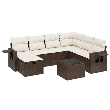 vidaXL Set Divani da Giardino 8 pz con Cuscini Marrone in Polyrattan