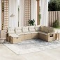 vidaXL Set Divano da Giardino 8 pz con Cuscini Beige in Polyrattan vidaXL Set Divano da Giardino 8 pz con Cuscini Beige in Polyrattan