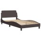 vidaXL Giroletto senza Materasso Marrone Scuro 100x200 cm Tessuto vidaXL Giroletto senza Materasso Marrone Scuro 100x200 cm Tessuto
